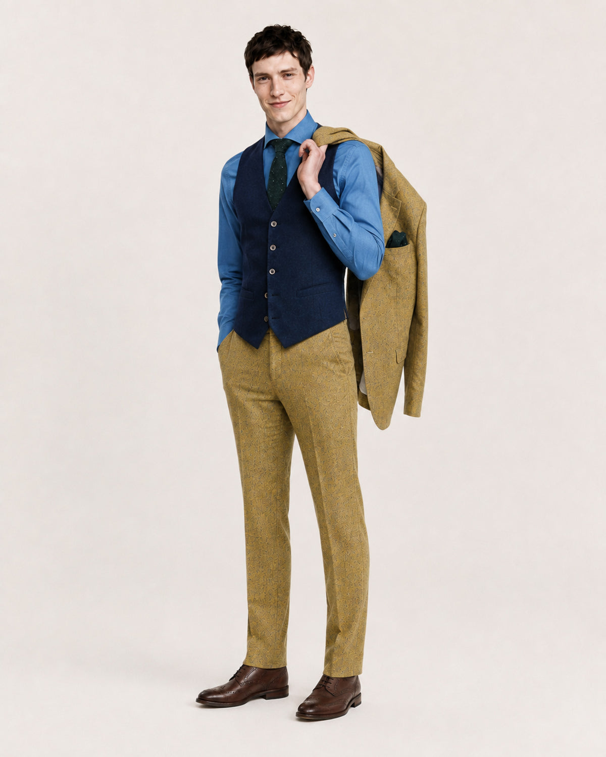 Wilde: Mustard Yellow Tweed 2-Pc Suit