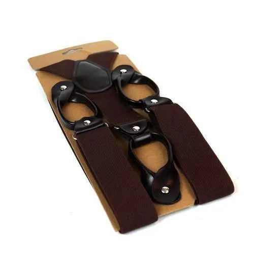 Buttoned Suspenders in Brown