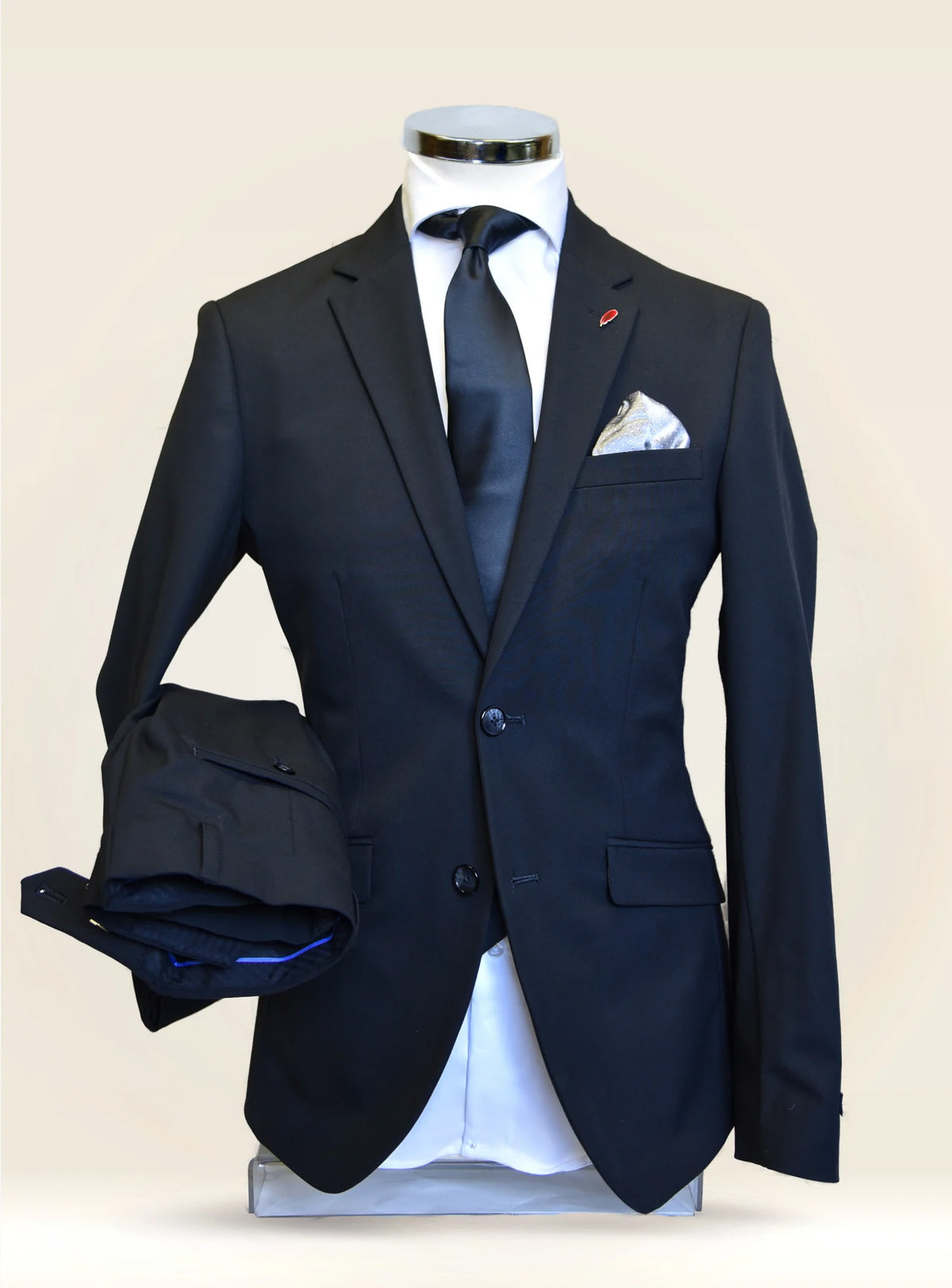 Bruno: Plain Black 2-Pc Suit