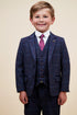 Boys Harvey: Navy Check 3-Pc Suit