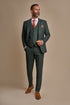 Caridi: Olive Check 3-Pc Suit