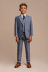Wells Boys: Pastel Blue Tweed 3-Pc Suit