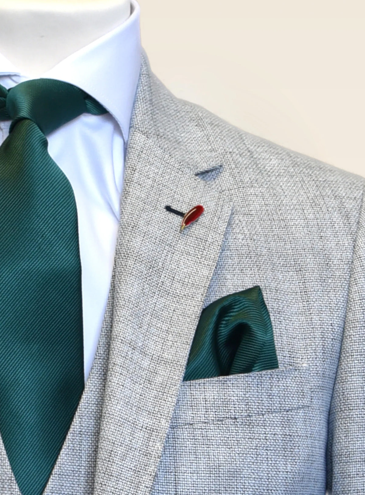 Joseph: Contrasting Stone/Navy 3-Pc Suit