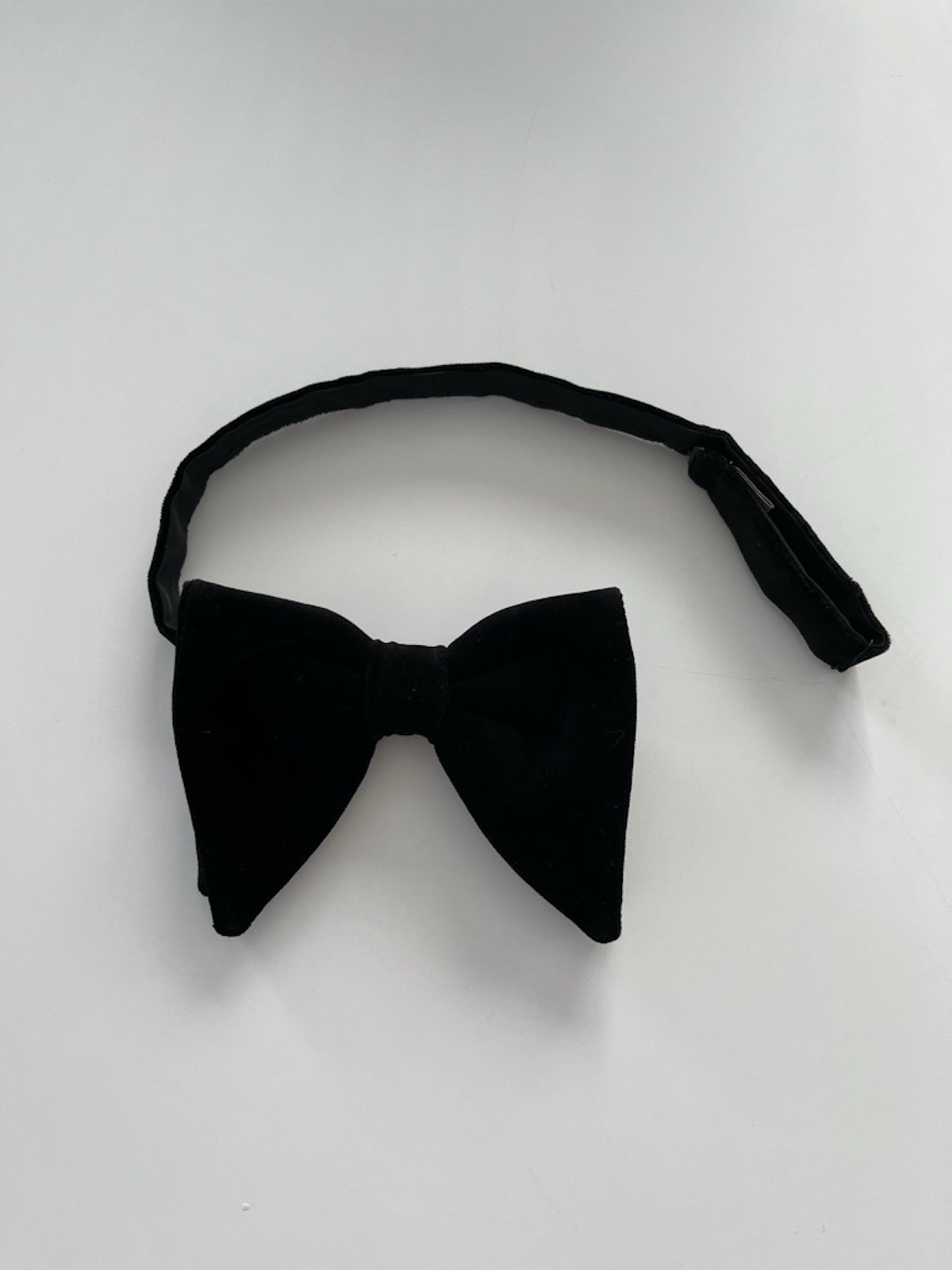 Over-sized Black Velvet Bowtie