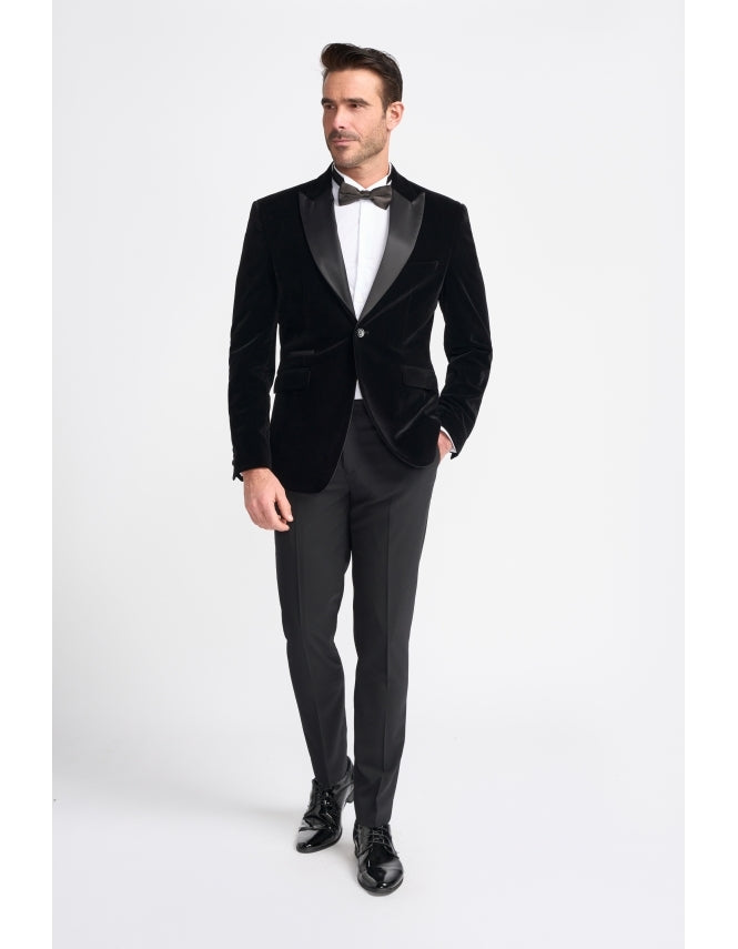 Rosa: Black Velvet Tux Blazer
