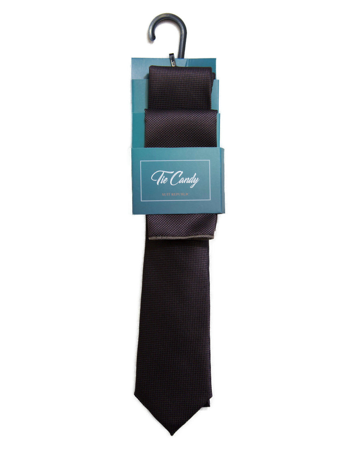 Boys Aubergine Tie & Pocket Square Set