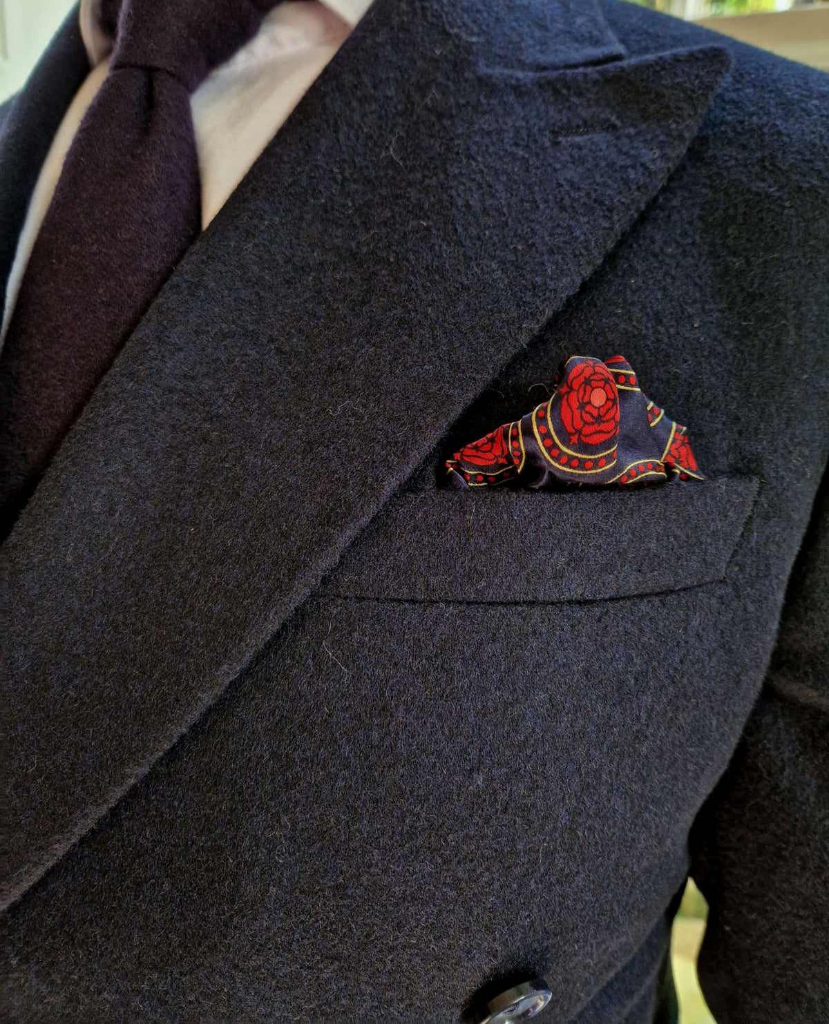 Banville: Navy Wool Double-Breasted 2-Pc Suit
