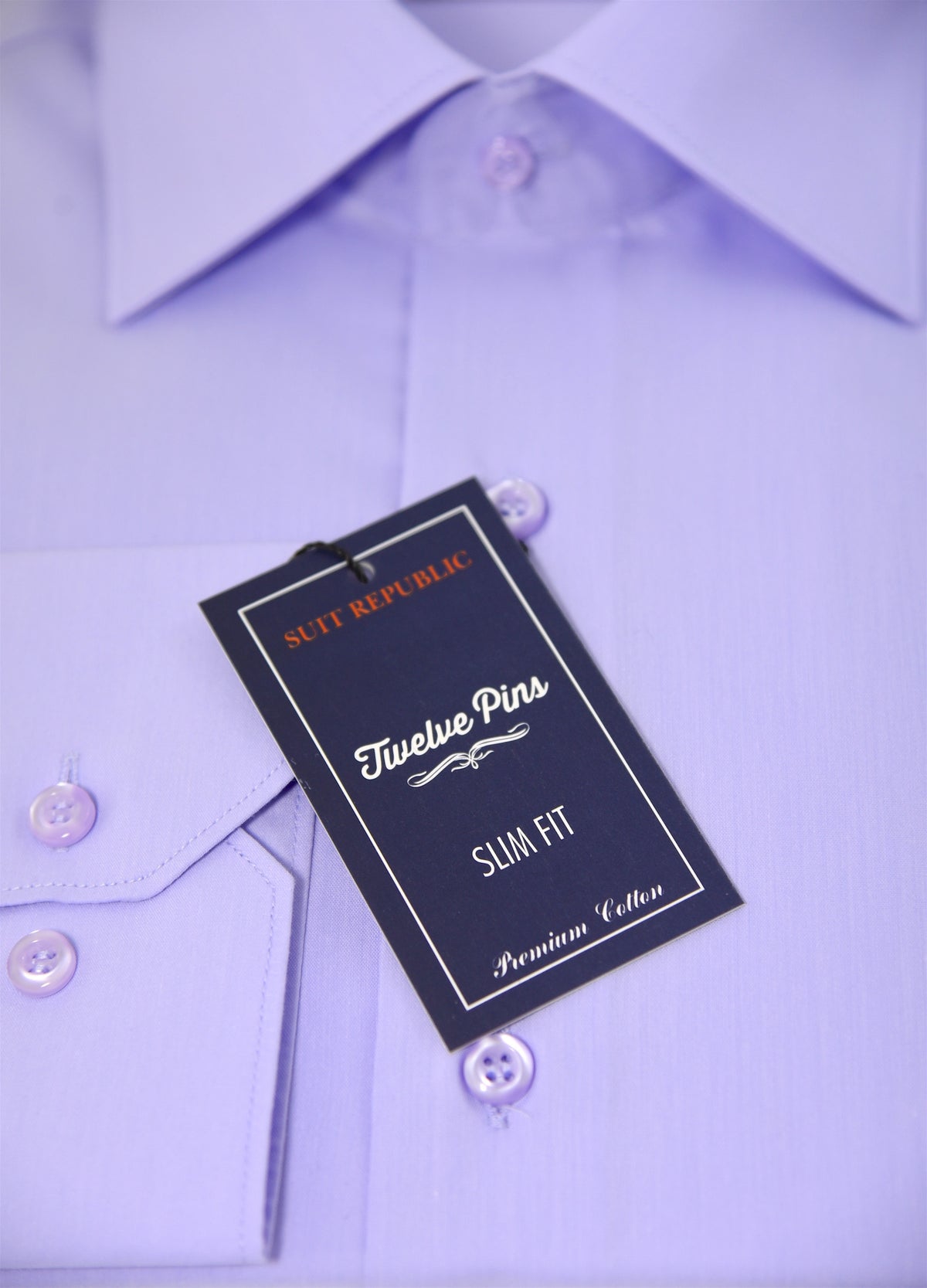 Lettery: Plain Lilac Slim Fit Shirt