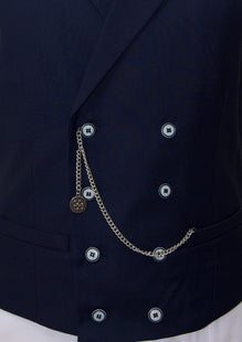 Lennox: Navy Double Breasted Waistcoat – Suit Republic