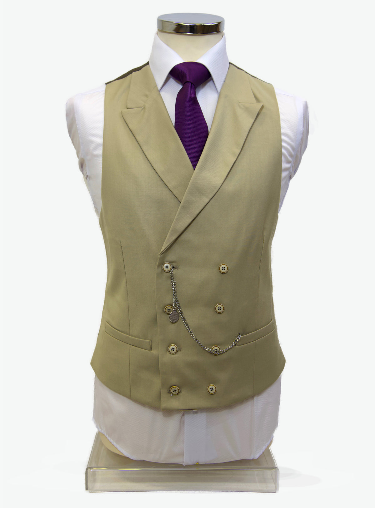 Lennox: Cream Double Breasted Waistcoat