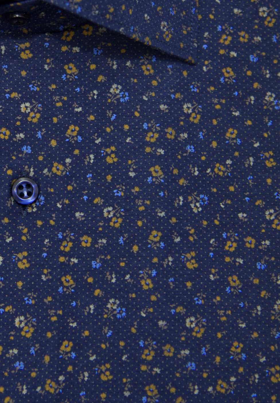 Samson: Navy Floral Slim Fit Shirt
