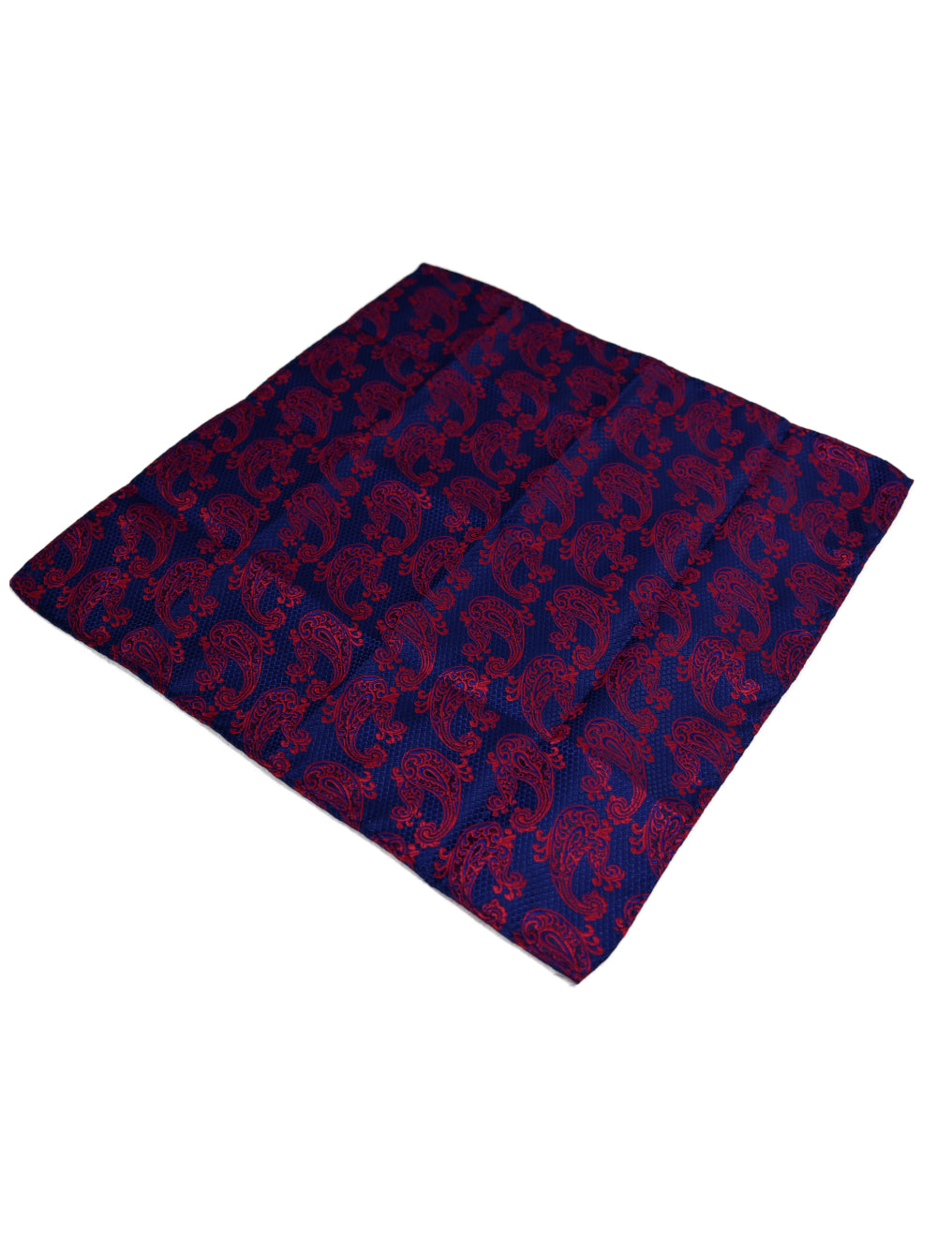 Navy Pink Paisley Pocket Square