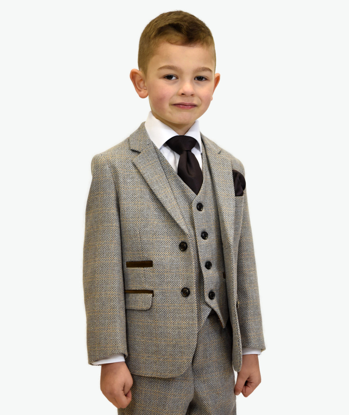 Boys Aubergine Tie & Pocket Square Set