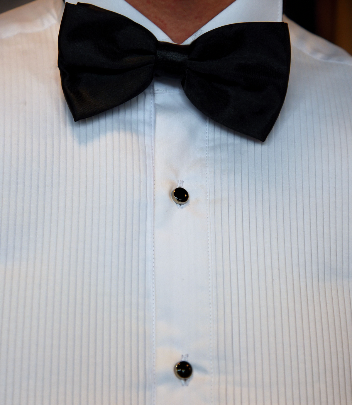White Butterfly Collar Tux Shirt