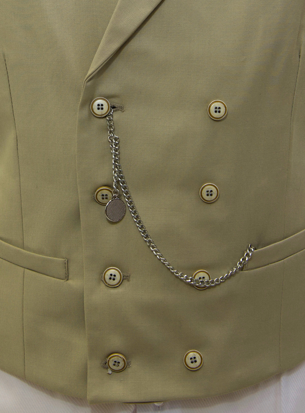 Lennox: Cream Double Breasted Waistcoat
