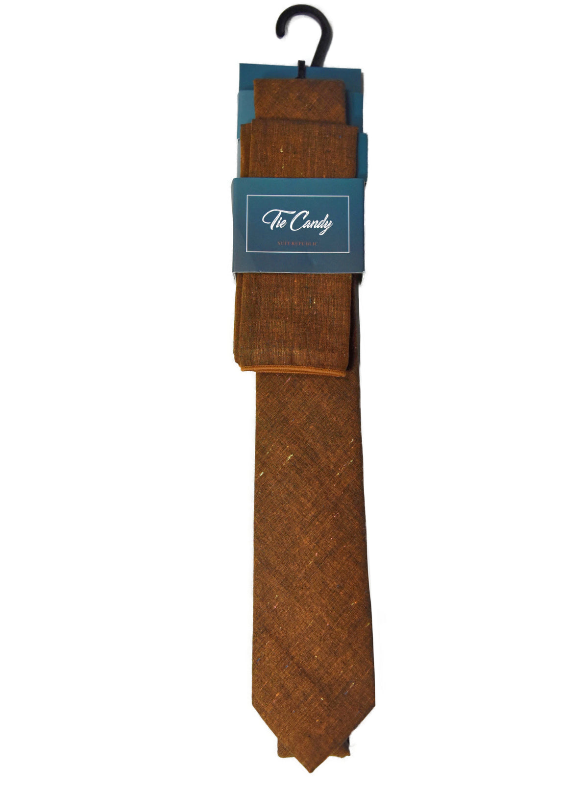 Boys Rust Tie & Pocket Square Set