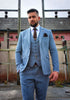 Wells: Pastel Blue Tweed 3-Pc Suit