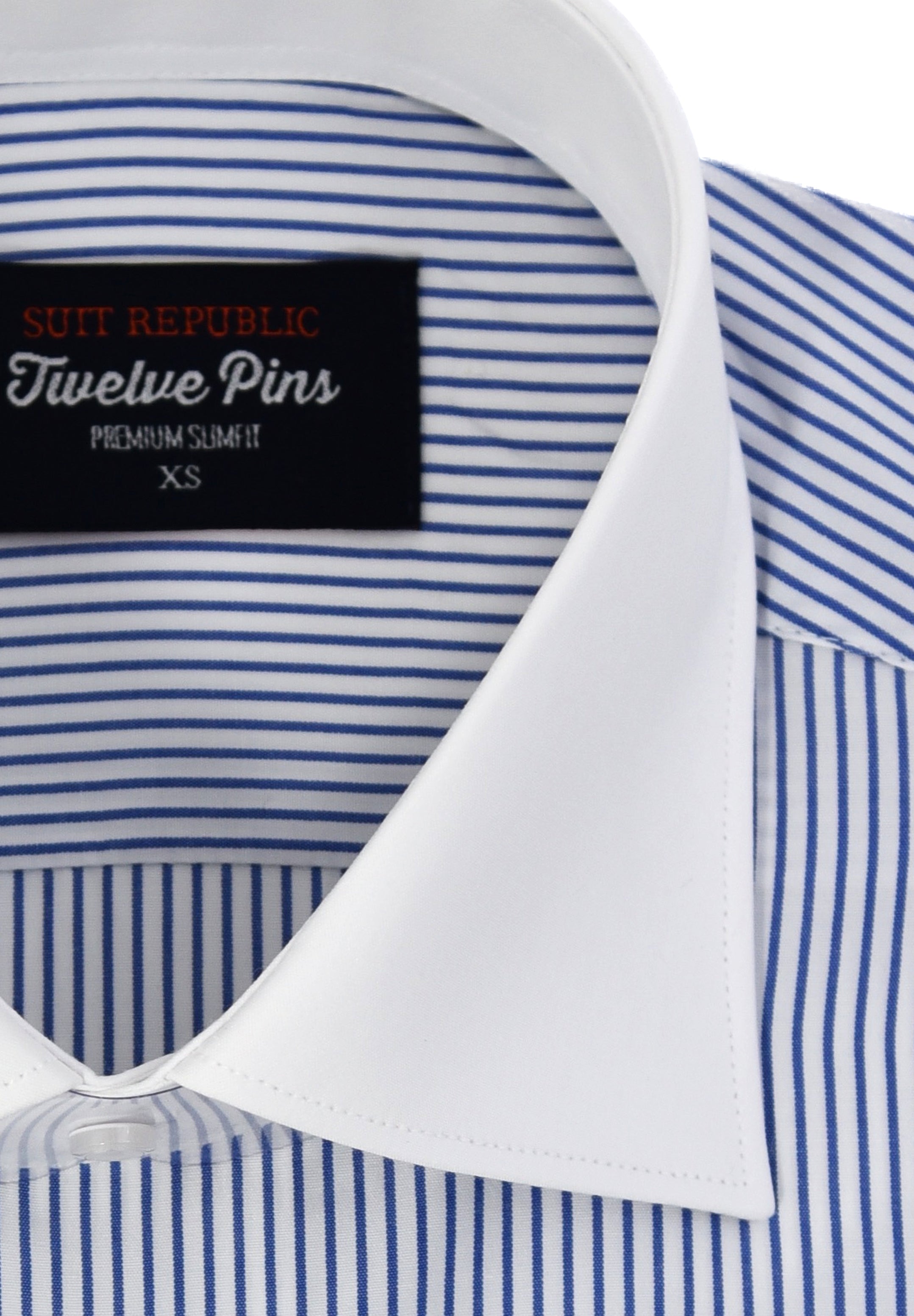 Spread Collar White Collar Blue Dress Shirt Bencullagh: Navy Stripe White Collar Slim Fit Shirt Suit Republic Spread Collar White Collar Blue Dress Shirt Bencullagh: Navy Stripe White Collar Slim Fit Shirt Suit Republic