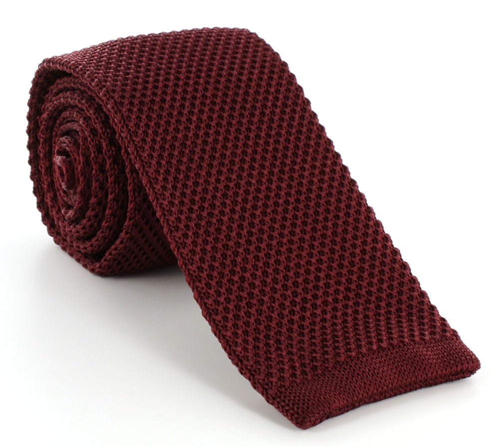 Boys Wine Knitted Tie