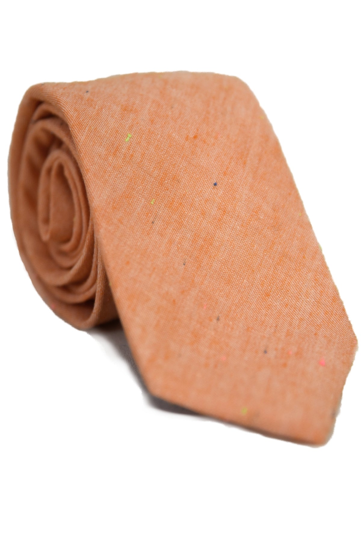 Coral Cotton Tie & Pocket Square Set
