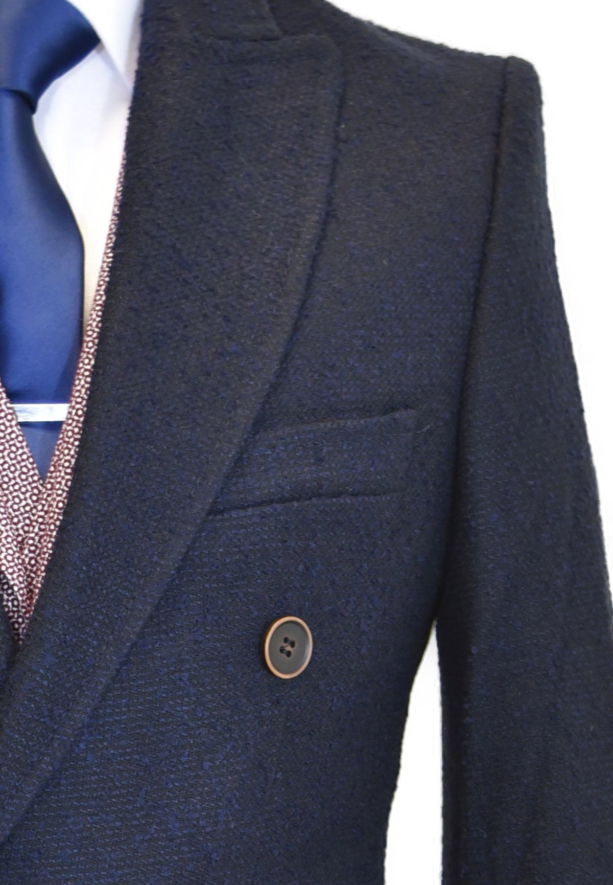 Bryan: Navy Double Breasted Coat