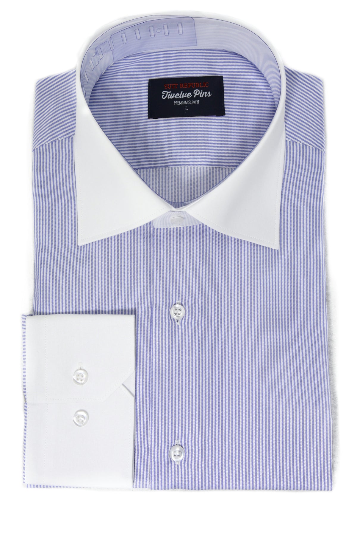 Brack: Lilac Stripe & White Collar Shirt