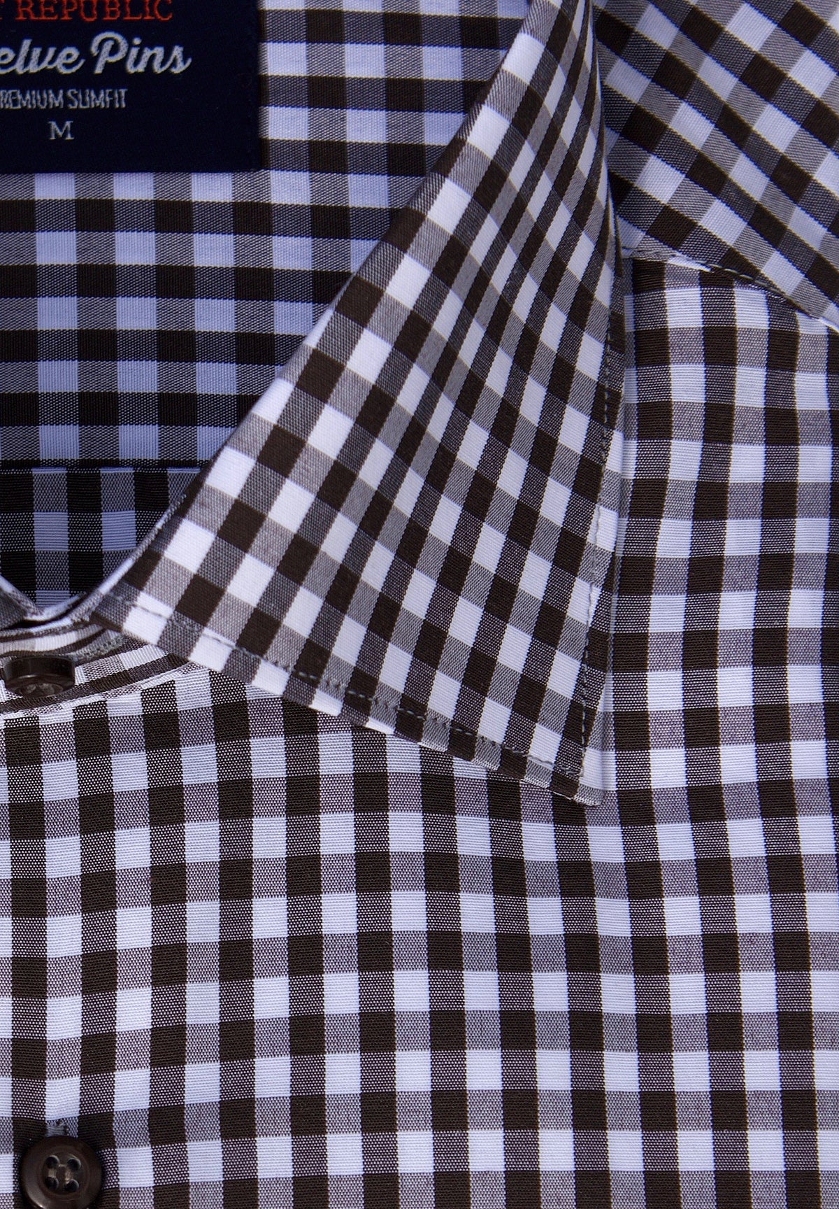 Gingham: Brown Regular Fit Shirt