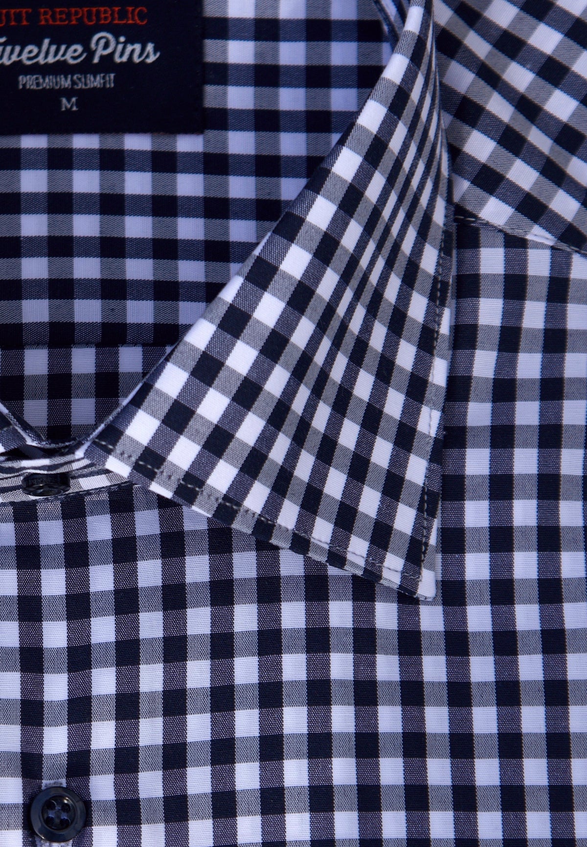 Gingham: Navy Slim Fit Shirt