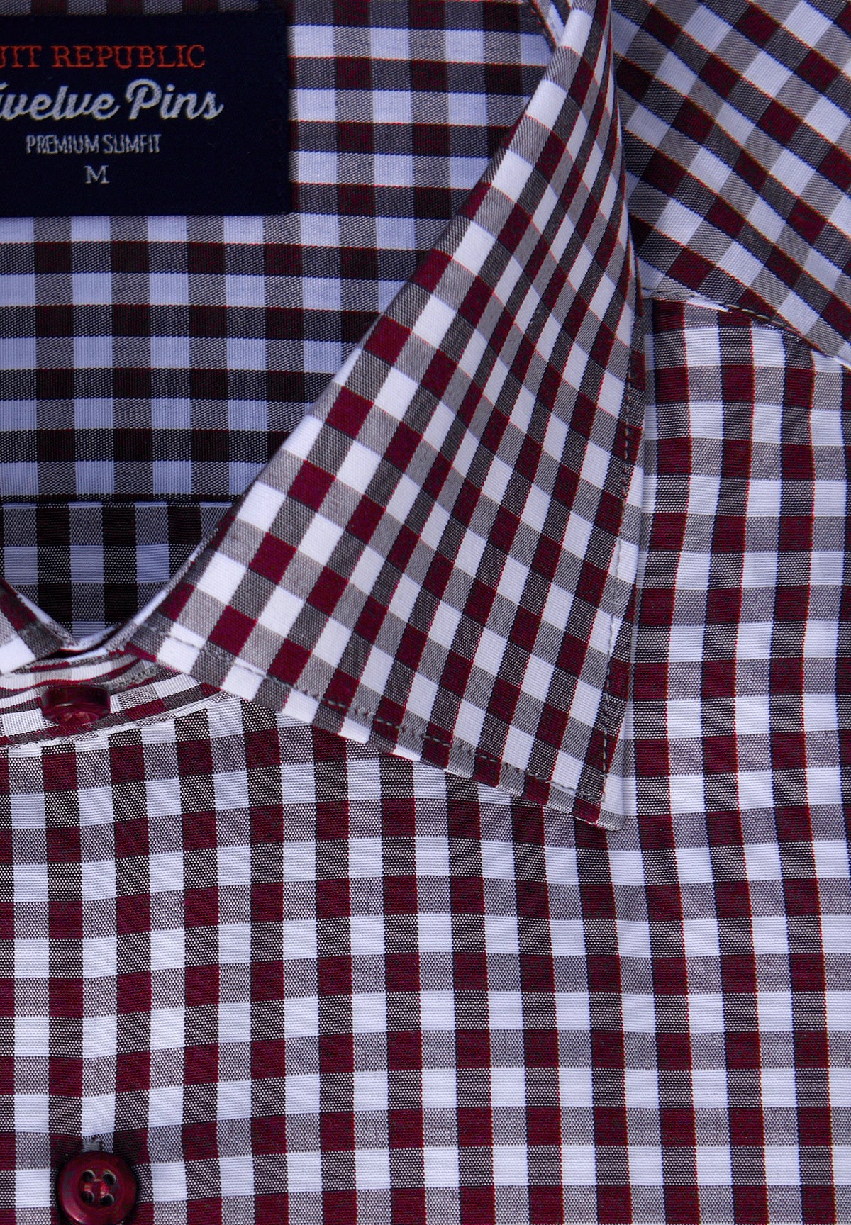 Gingham: Wine Regular Fit Shirt