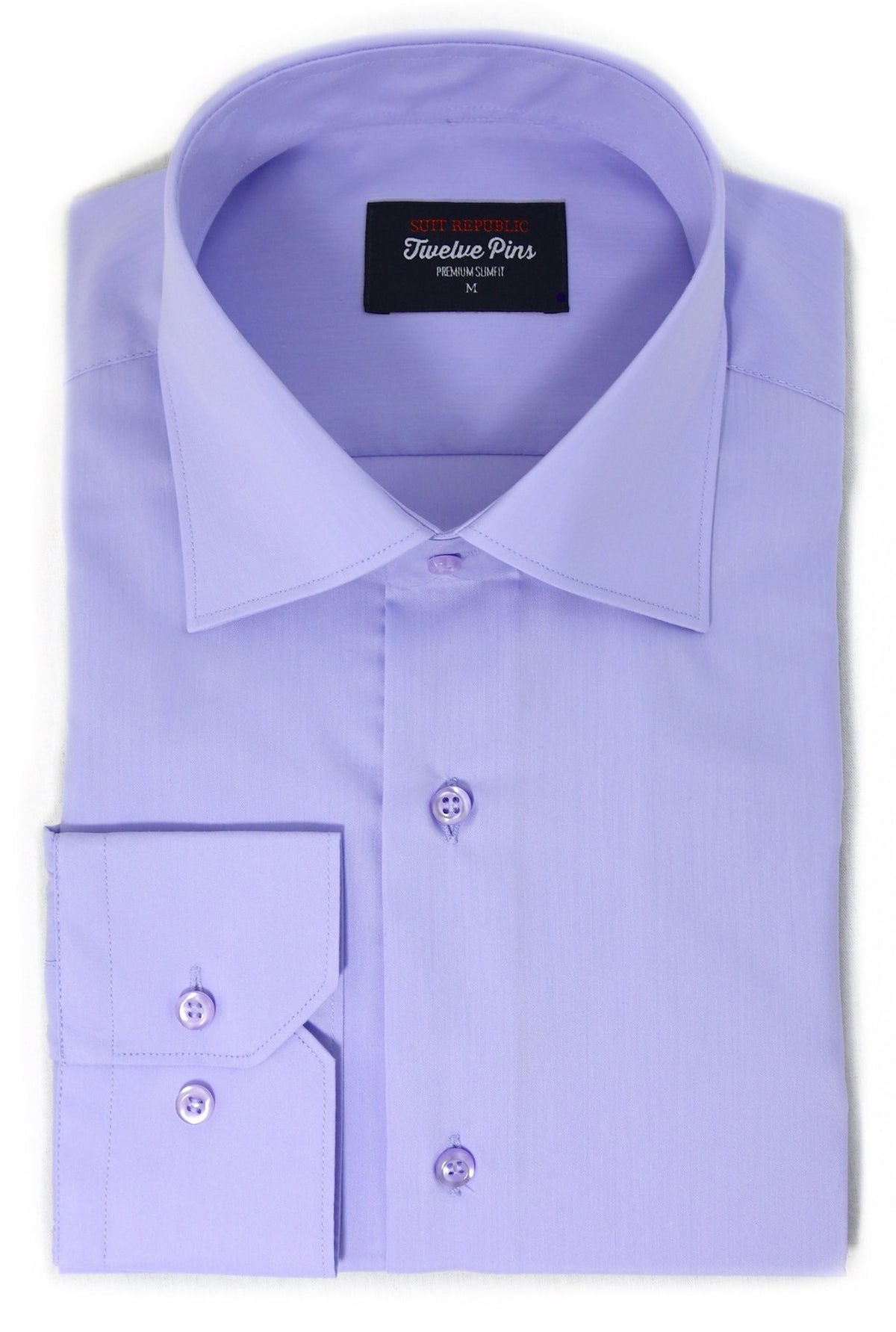 Lettery: Plain Lilac Slim Fit Shirt