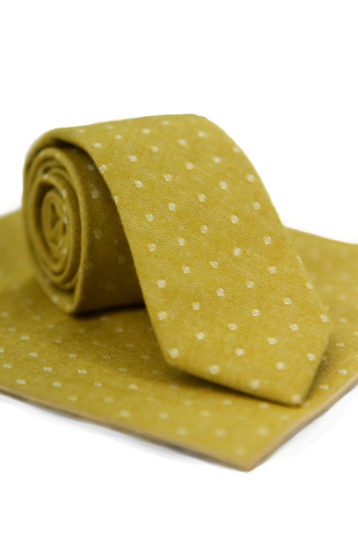 Boys Mustard Tie & Pocket Square Set