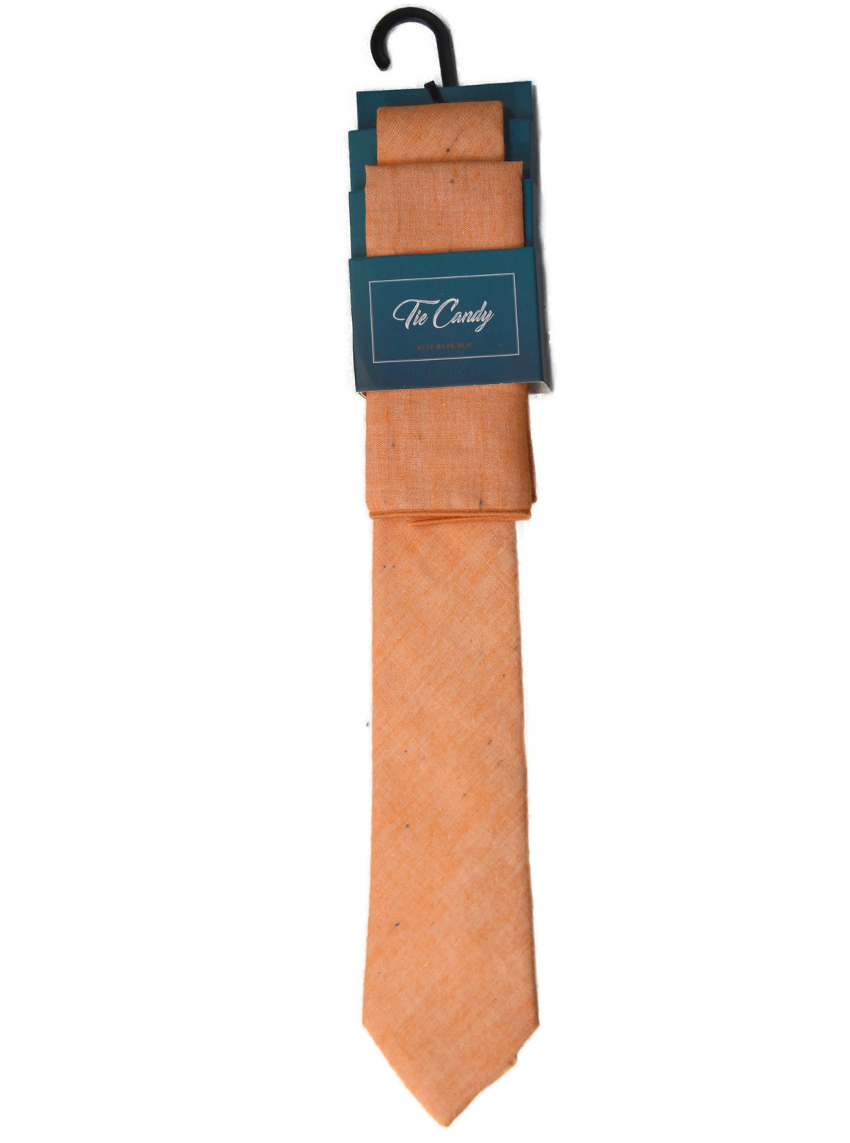 Coral Cotton Tie & Pocket Square Set