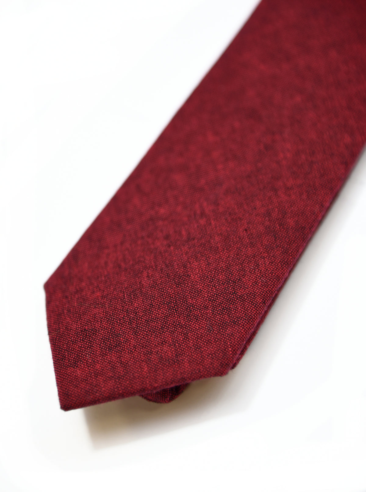 Wine Cotton Tie & Pocket Square Set